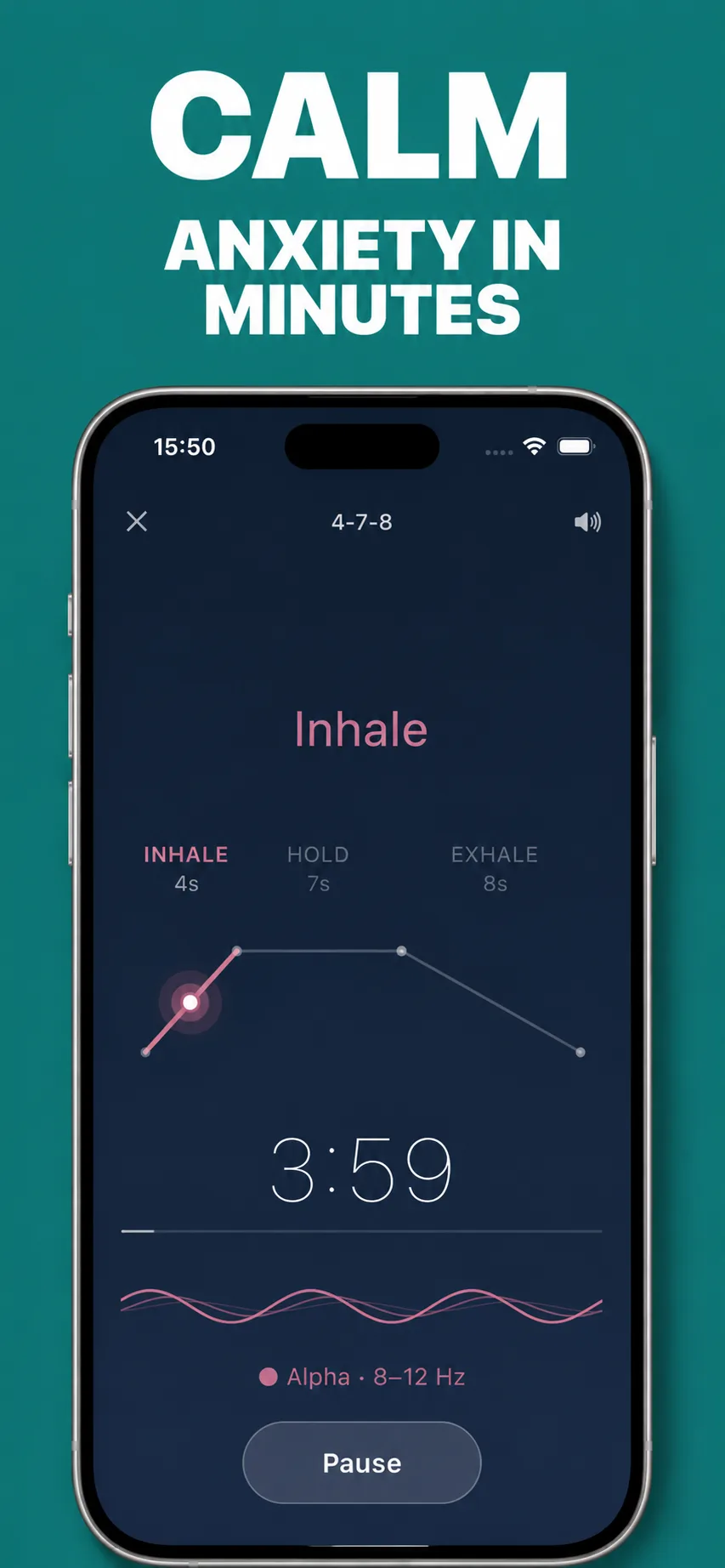 A guided 4-7-8 breathing session in Inhale